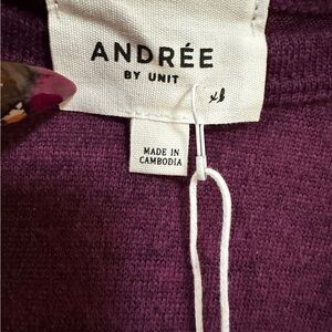 Andrée by Unit Maroon Sweater Sz XL NWT